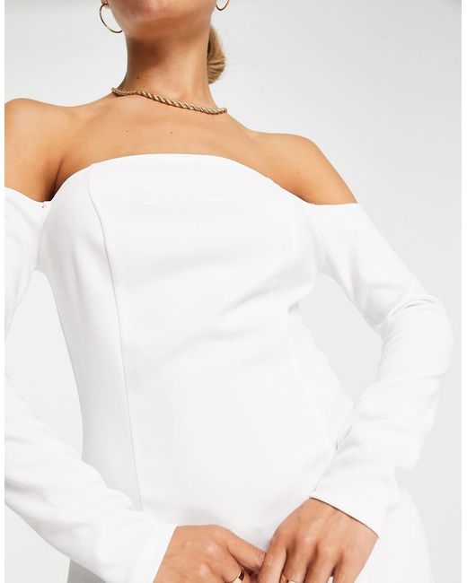 River Island White Bardot Shift Mini Dress