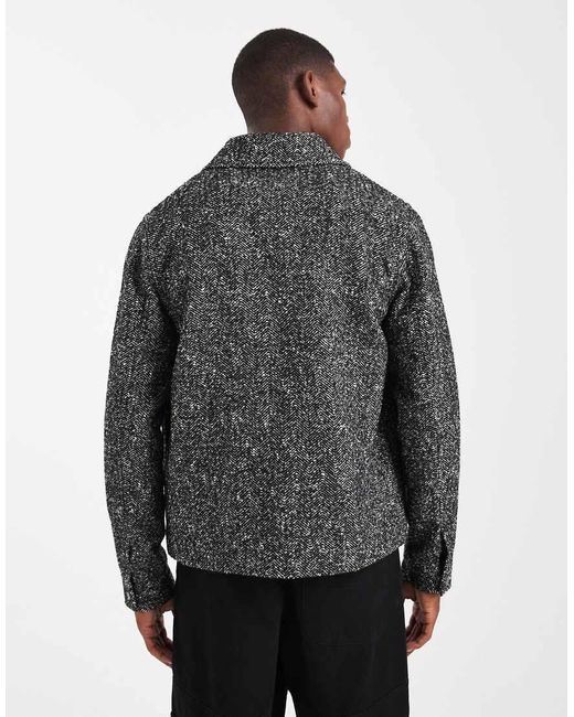 ASOS Harrington Jack Met Wollook in het Gray voor heren