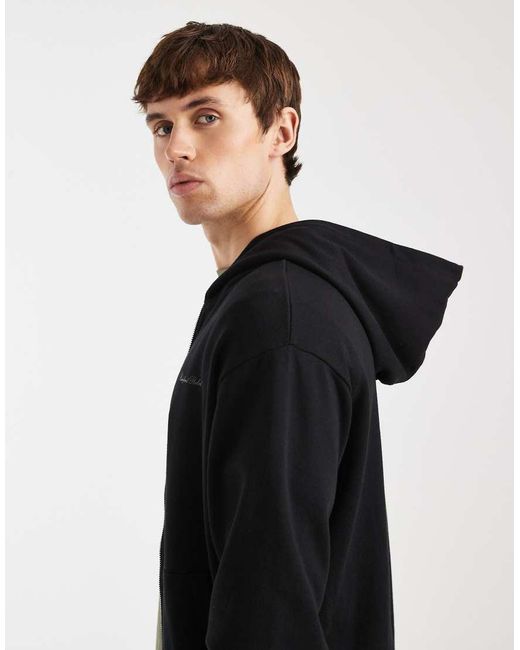 Redefined Rebel Black Jack Double Zip Hoodie for men