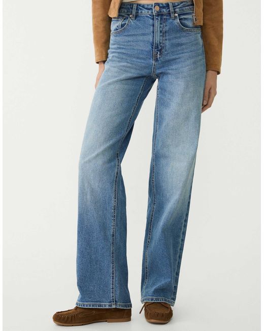 Stradivarius Blue – gerade geschnittene, bequeme jeans