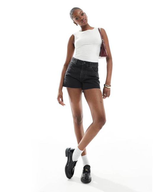 ASOS White Asos Design Tall Denim Relaxed Shorts