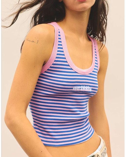 Pull&Bear Blue Striped Tank Top