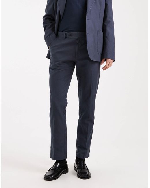 ASOS Blue Slim Suit Trousers for men