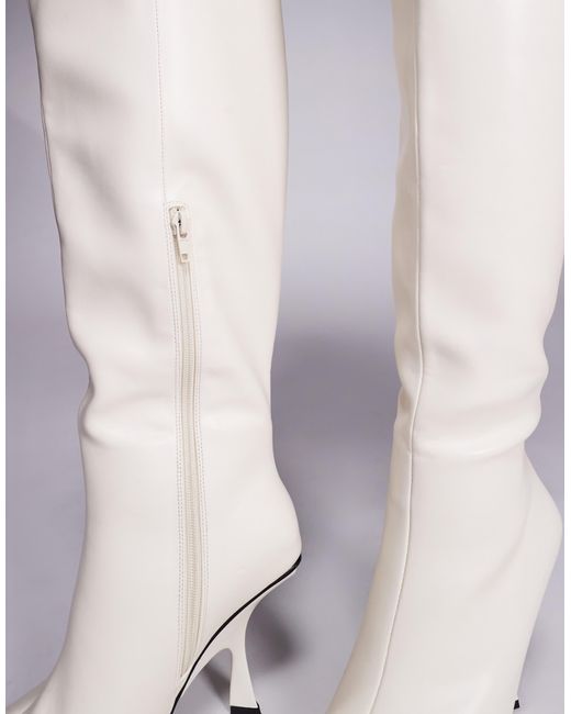 Public Desire Gray Third Date High Heel Knee Boots
