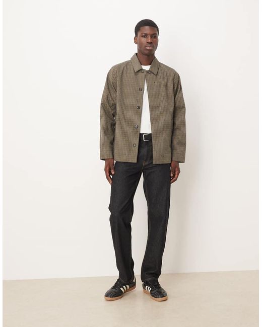 Barbour Brown Lorden Check Short Showerproof Jacket for men
