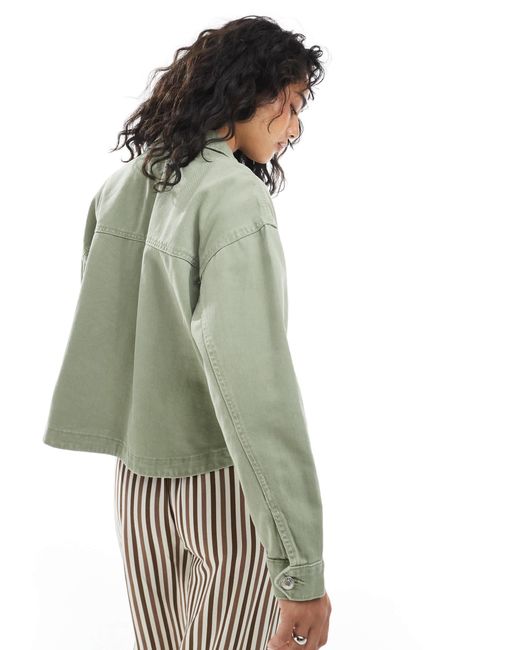 Vero Moda Gray Denim Shacket With Front Pockets