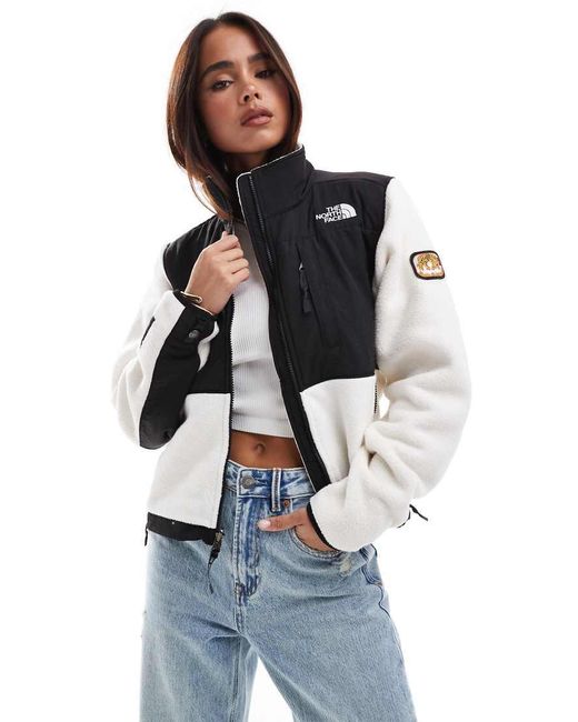 The North Face White Retro Denali Heavyweight Polar Fleece Jacket