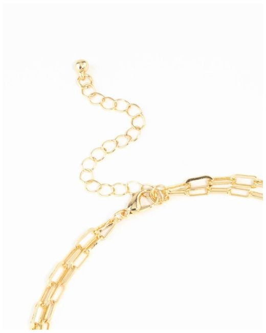 Collar Con Charms De Corazón, Cruces Y Perlas De Agua Dulce Chapado En Oro De Lovisa de color Metallic