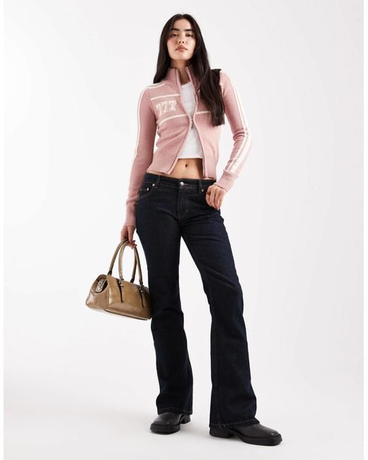 Daisy Street Pink – hochgeschlossene strickjacke