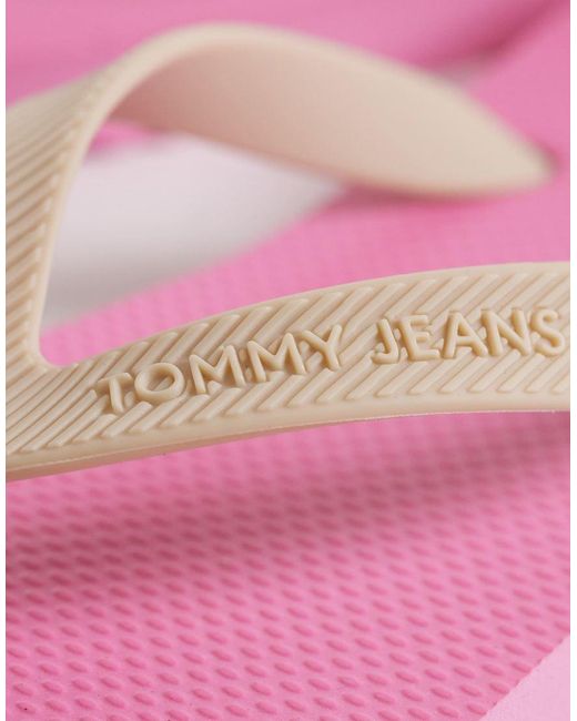 Tommy Hilfiger Pink Chunky Flip Flops With Logo