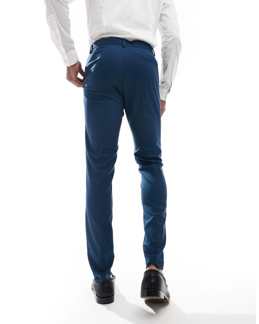 Pantaloni da abito skinny di ASOS in Blue da Uomo