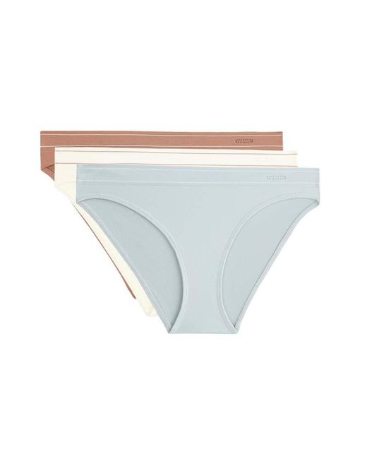 Oysho White 3 Seamless Contrast Logo Classic Briefs