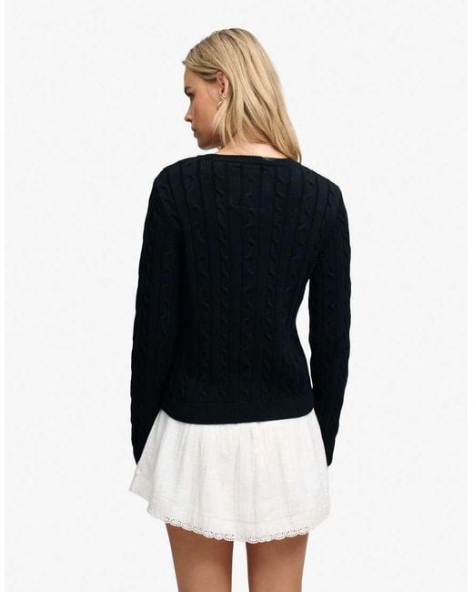 Superdry Black Essentials Sd&Co Cable Knit Jumper