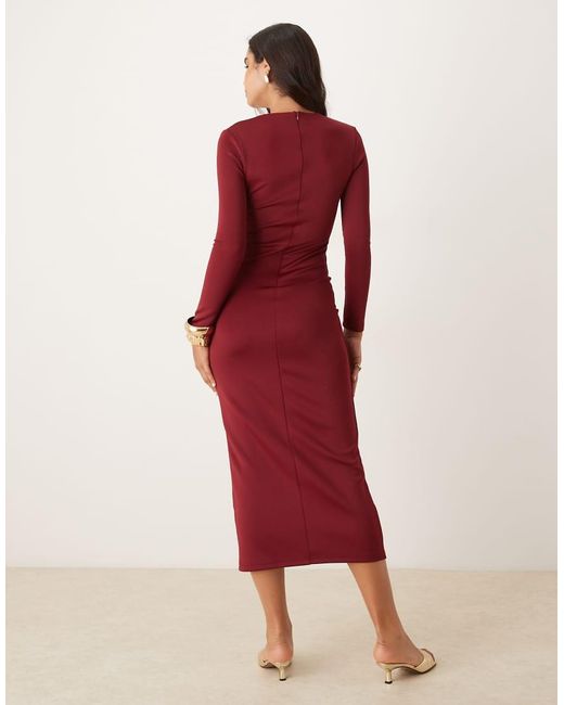 Glamorous Red V Neck Bodycon Maxi Dress