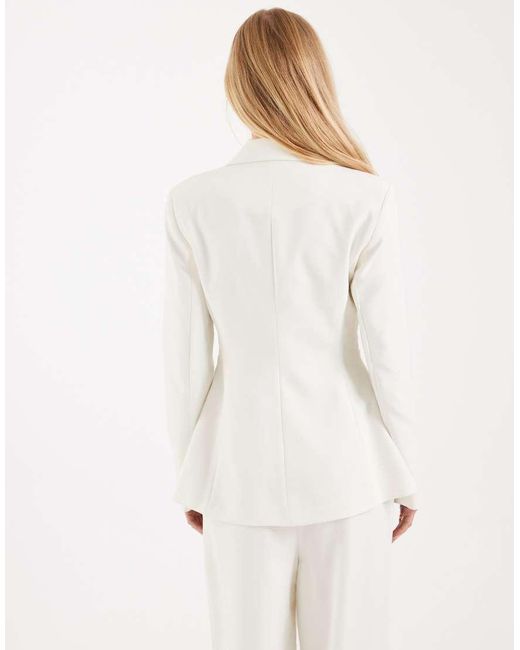 Miss Selfridge Natural Lace Insert Cinch Blazer Co-ord