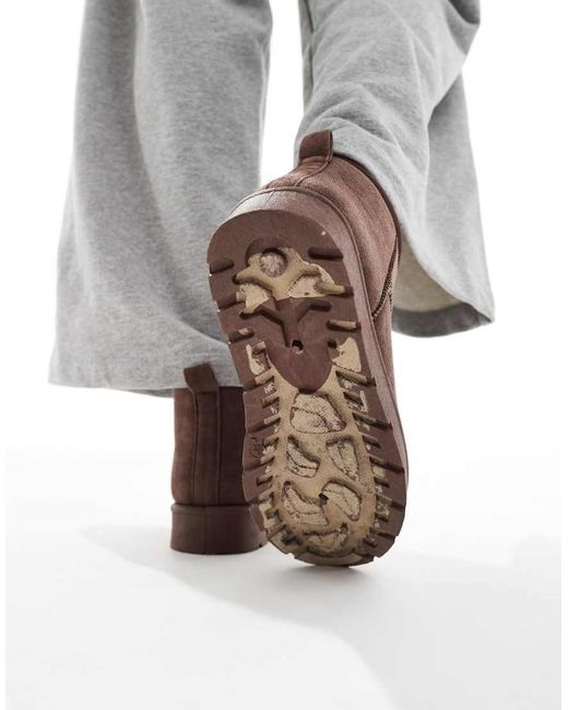 SEQWL Brown Cosy Mini Ankle Boots