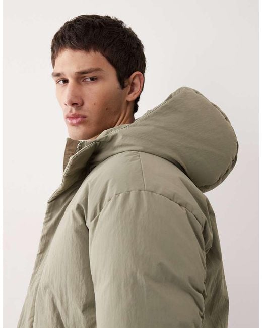 ASOS COLLECTIVE Natural Oversized Down Fill Puffer Jacket for men