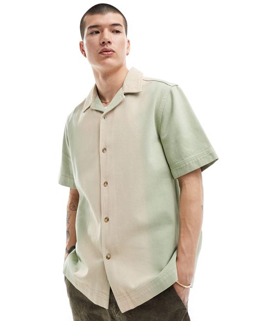 Chemise decontractee en jean a manches courtes et col a revers effet degrade ASOS pour homme en coloris Neutre Lyst