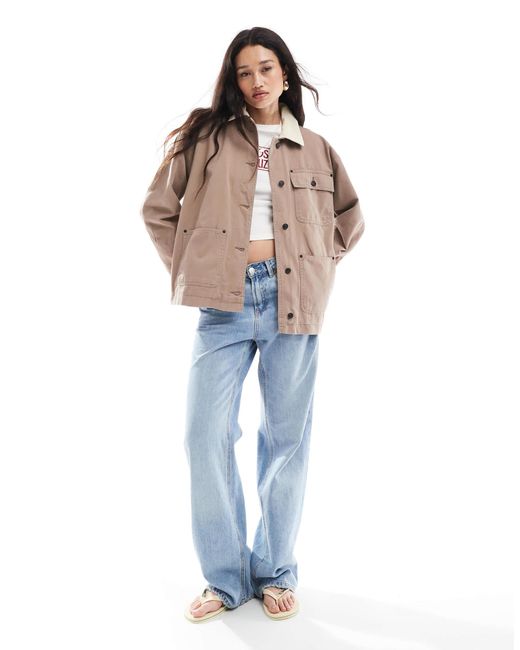 ASOS Blue Clean Cord Collar Jacket
