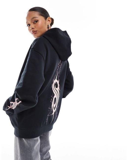 ASOS Black Oversized License Hoodie With Slipknot Prints