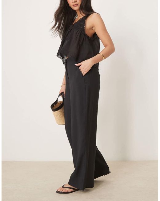 Abercrombie & Fitch Black High Rise Wide Leg Trousers