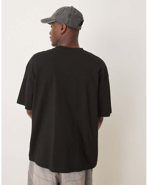 ASOS Black Oversized T-shirt With Floral Graphic for men