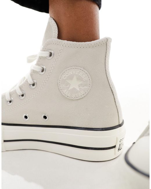 Converse Black Chuck Taylor All Star Lift Hi Suede Trainers