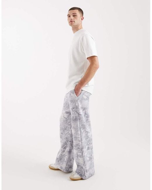Hollister White baggy Bootcut Logo joggers for men