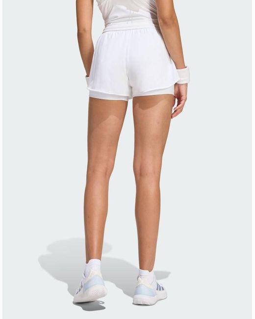 Adidas Originals White Tennis Climacool 2In1 Match Shorts