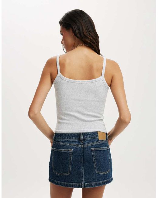 Cotton On White Goldie Rib Scoop Cami