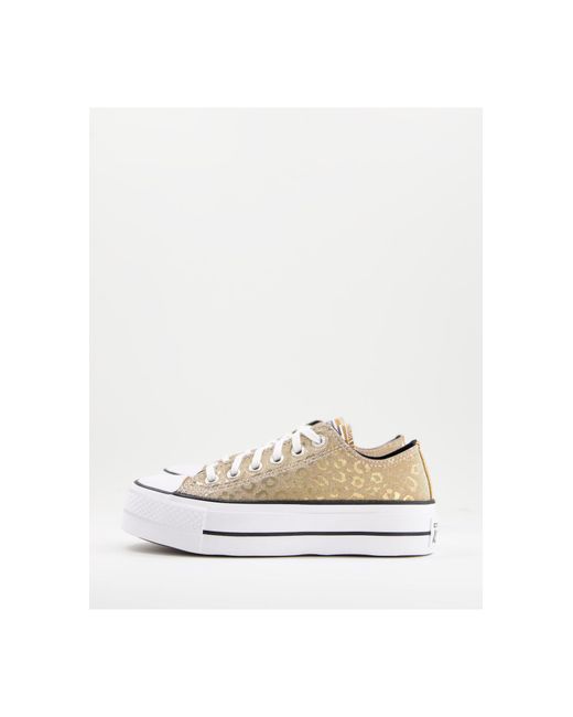 Converse Chuck Taylor Ox Platform Sneakers in Metallic | Lyst