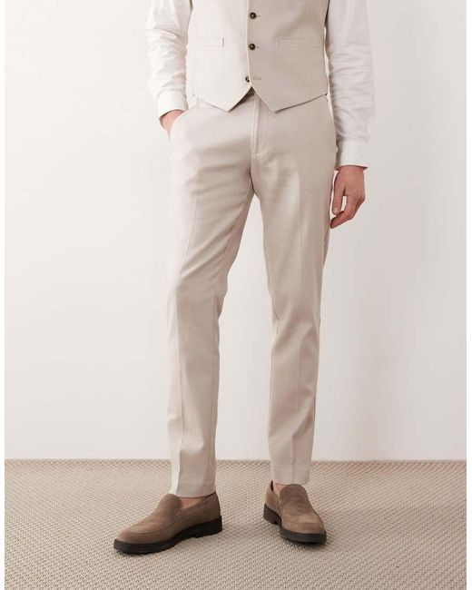 ASOS Natural Skinny Suit Trousers for men