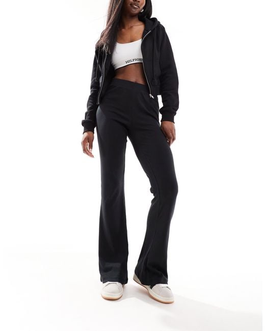 Noisy May Black Flare Ribbed Pants