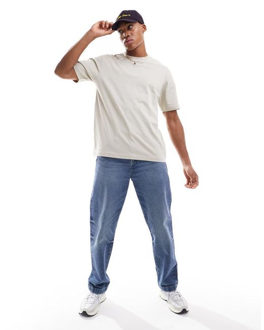 Only & Sons Gray Relaxed Fit T-Shirt for men