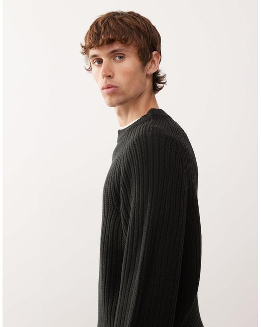 Collusion Black Knitted Sweat for men