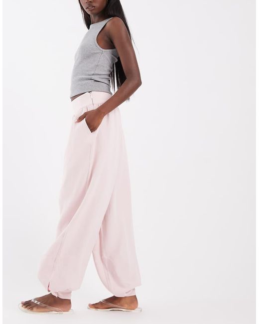 ASOS Pink Tailored Cuffed Hem Balloon Pants
