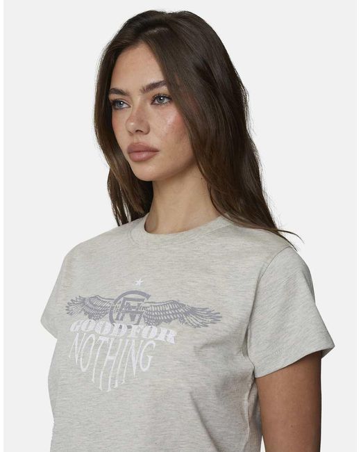 Good For Nothing Gray Graphic Baby Tee