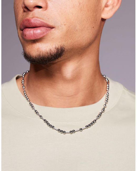 ASOS – festival-perlenkette in Natural für Herren