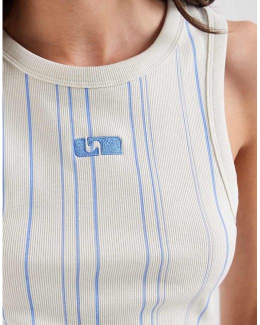 laagam White Embroidered Tank