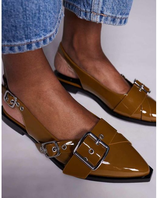 Steve Madden Blue Grezly Buckle Detail Sling Back Shoe