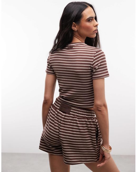 CERNUCCI Brown Crop Top