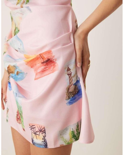 ASOS White Manipulated Bandeau Mini Dress