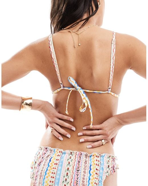 ASOS Brown Sophie Ruched Triangle Bikini Top
