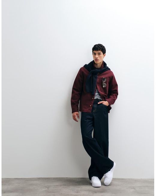ASOS Purple Heavyweight Cotton Twill Overshirt for men