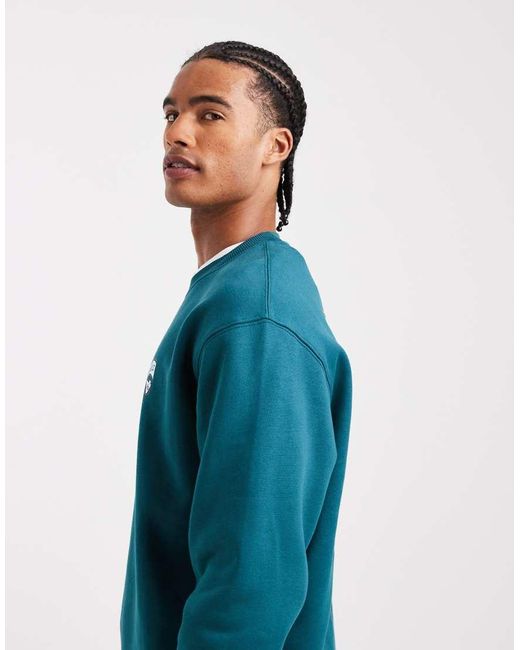 Felpa Verde Con Stampa Sportiva Del Logo Sulla Schiena di Parlez in Blue da Uomo