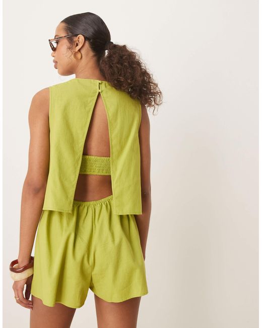 ASOS Green – zweilagiger playsuit
