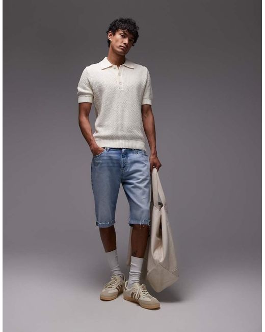 Tommy Hilfiger Gray Ryan Turn Up Denim Shorts for men