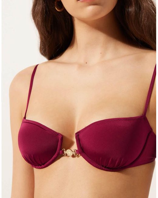 Calzedonia Red Balconette Bikini Top Minimal Fit