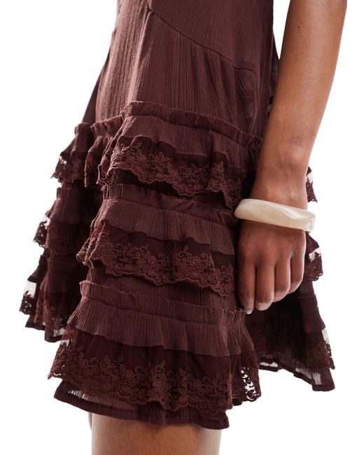 Miss Selfridge Red Beach Cheesecloth Dropped Waist Mini Dress