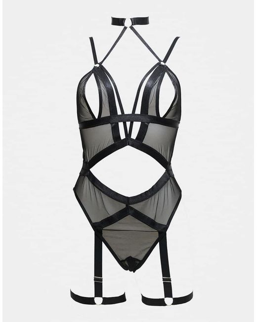 Ann Summers Black Shadow Crotchless Bodysuit